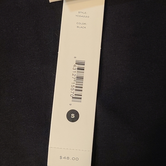 Aqua Classic Black Women's Top Small Runched Short Sleeve NWT - Picture 5 of 10